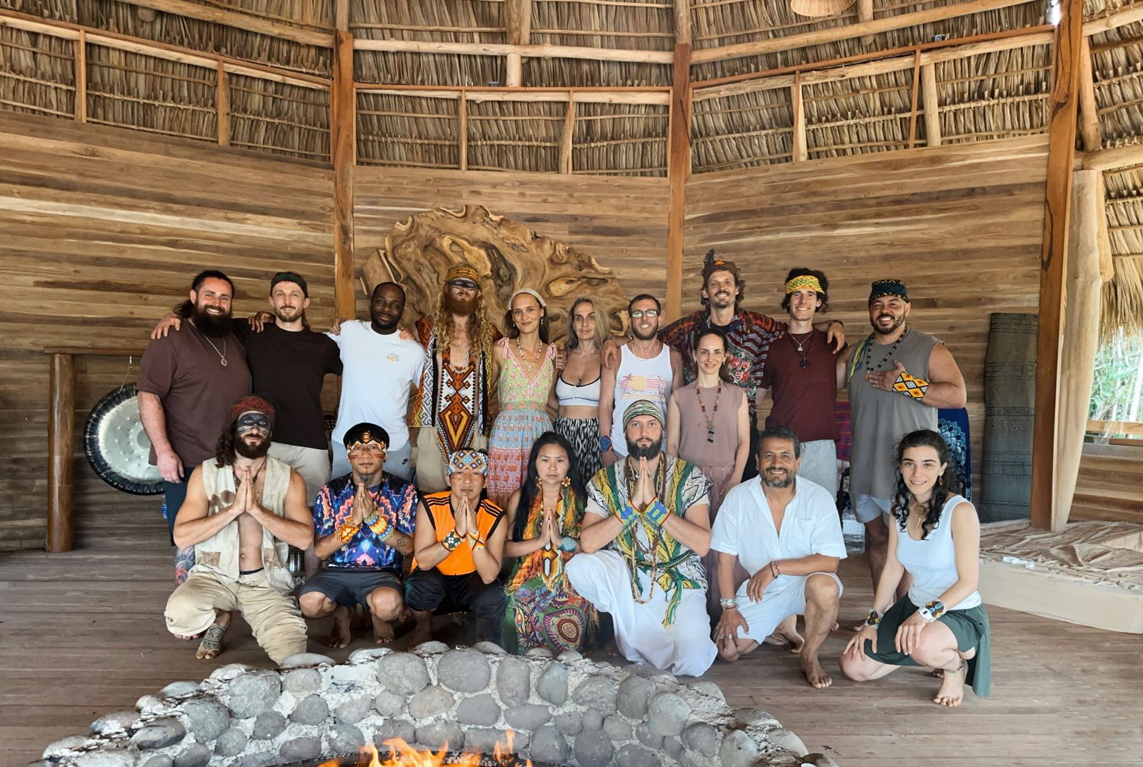 The family around a long table