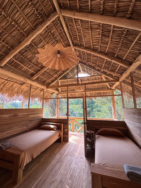 Cabin interior — wood, breeze