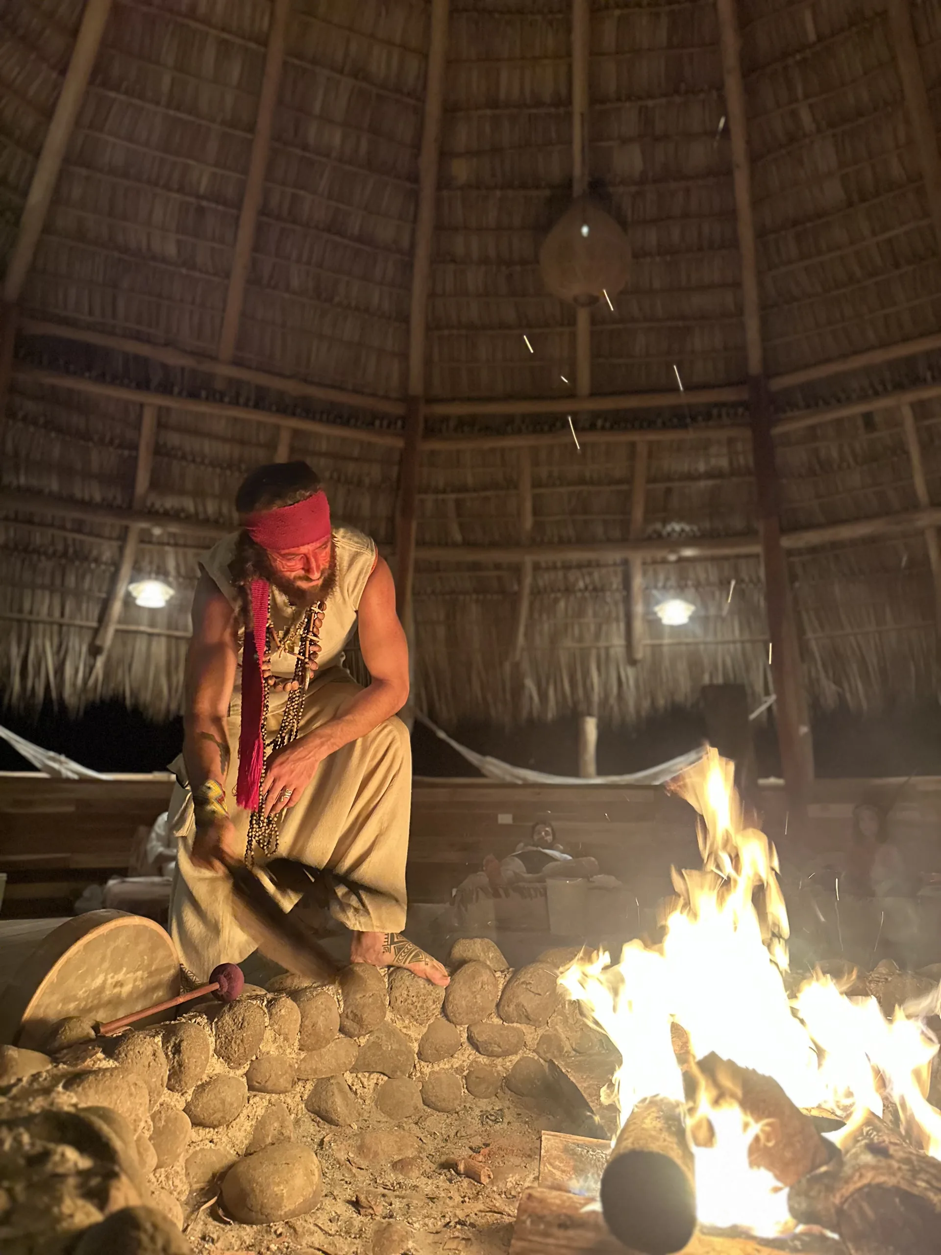 Ceremonial fire — flames on the land