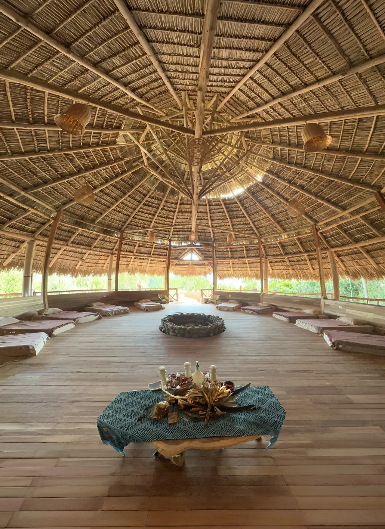 Inside the Maloca — the sacred ceremony space
