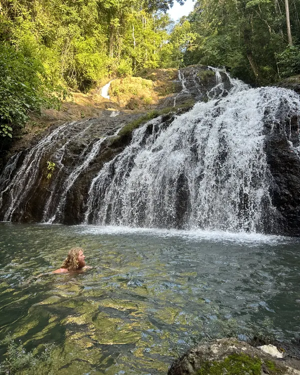A waterfall on the land