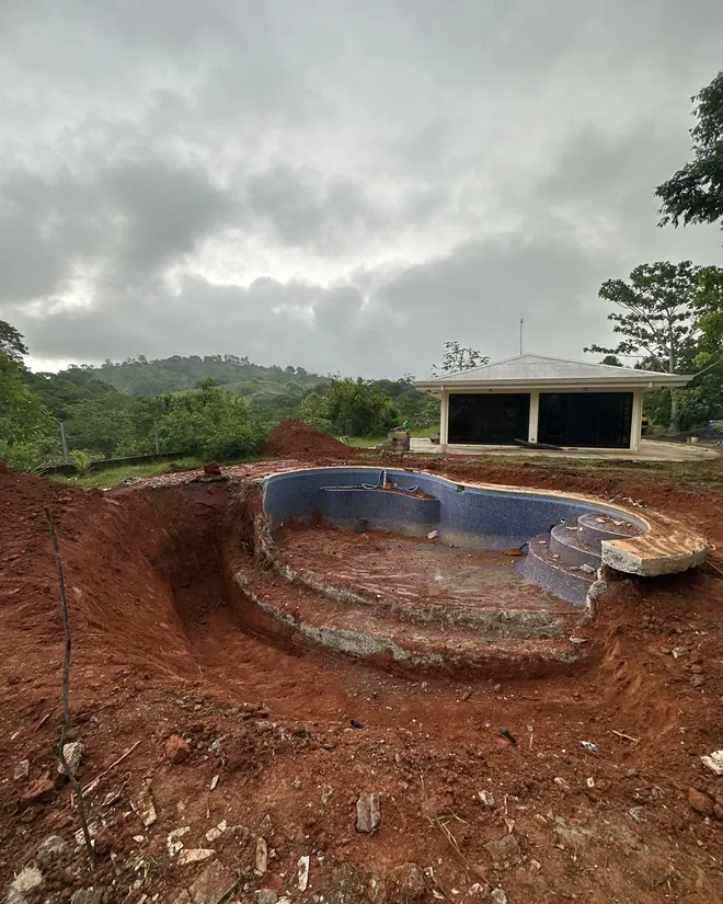 The old pool almost gone
