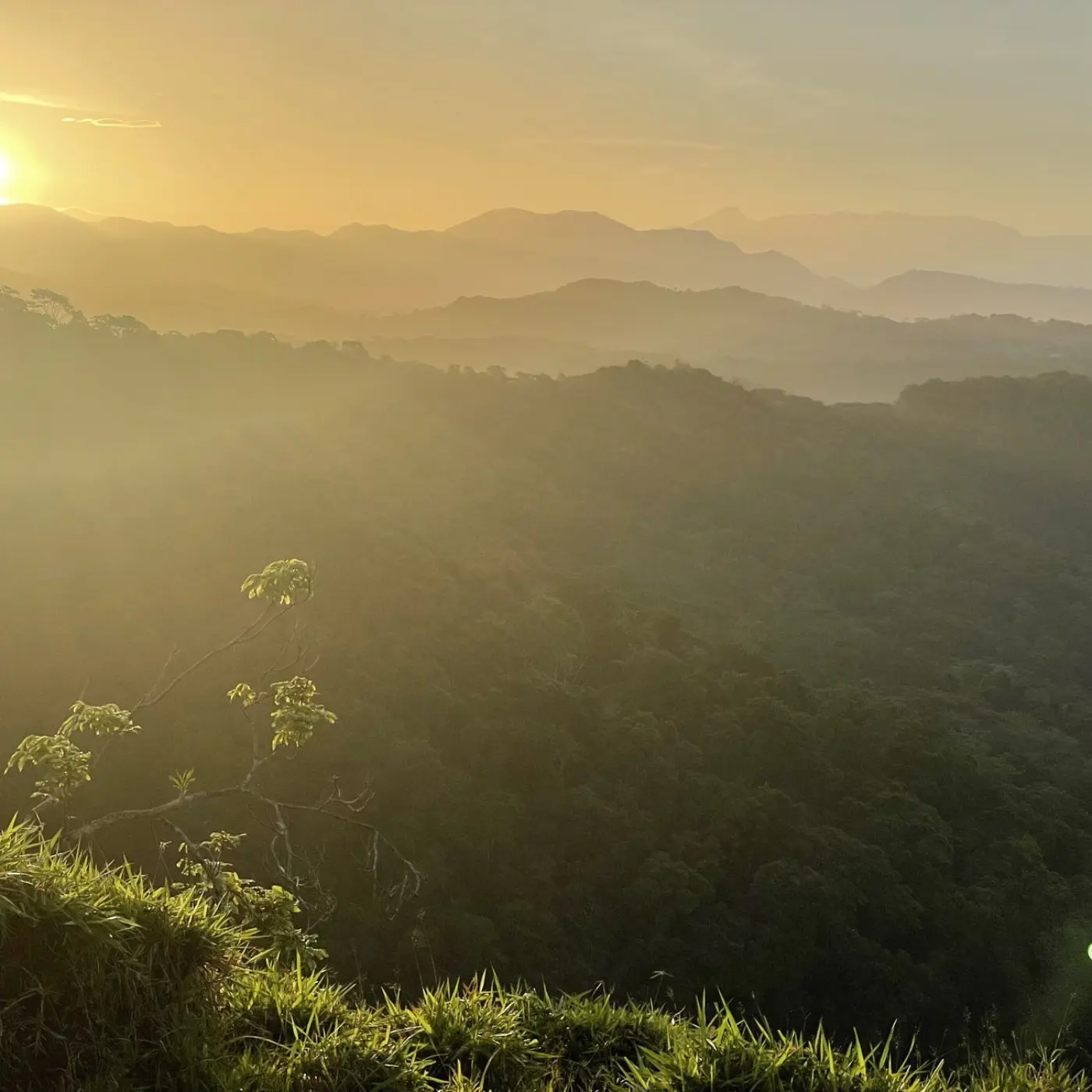 Golden sunrise over the ridges